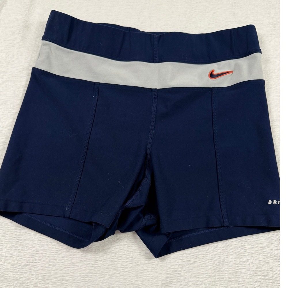 Nike Girls Dri-FIT Compression Volleyball Shorts Navy Blue Gray Size Large 12-14